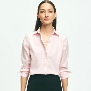 Brooks Brothers NEW Fitted Non-Iron Stretch Supima® Cotton Dress SZ 16 Classic